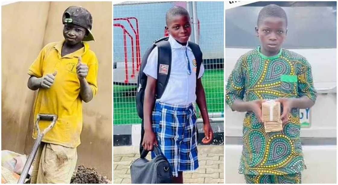 Photos of Kamorudeen, the Nigerian kid who worked at a construction site.