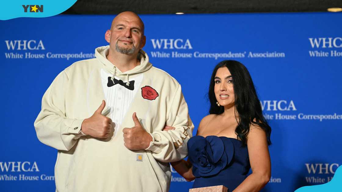 US Senator John Fetterman and his wife, Gisele Barreto Fetterman, at the White House Correspondents' Association (WHCA) dinner.