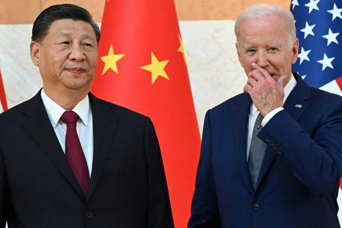 US President Joe Biden (R) and China's President Xi Jinping (L) meet on the sidelines of the G20 Summit in Nusa Dua on the Indonesian resort island of Bali on November 14, 2022 US President Joe Biden (R) and China's President Xi Jinping (L) meet on the sidelines of the G20 Summit in Nusa Dua on the Indonesian resort island of Bali on November 14, 2022