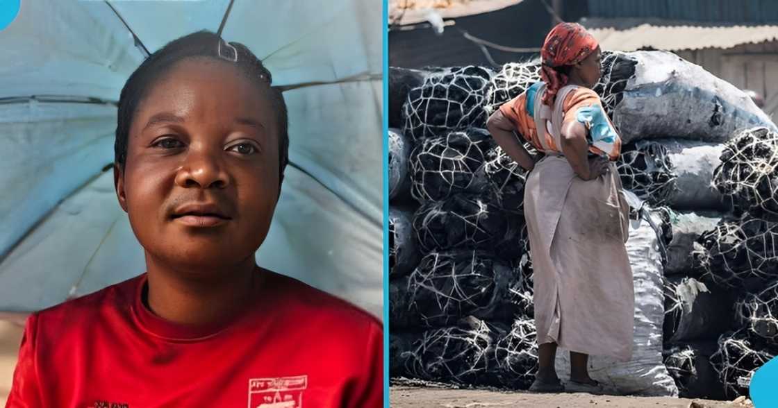 Charcoal seller, Ghanaian woman, entrepreneurship, Ahafo Region, Accra. Charcoal seller, Ghanaian woman, entrepreneurship, Ahafo Region, Accra.