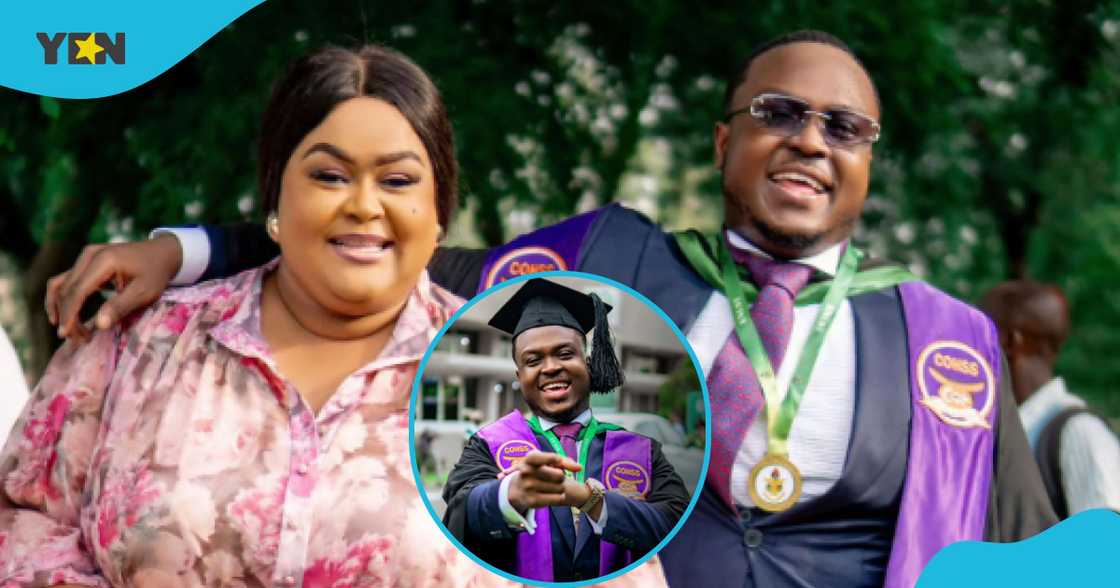 Vivian Jill celebrates Clinton Prempeh as her son graduates from KNUST.