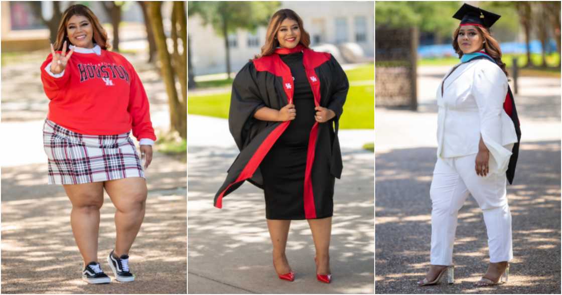 Black lady is the first female in her family to earn a master's degree Black lady is the first female in her family to earn a master's degree