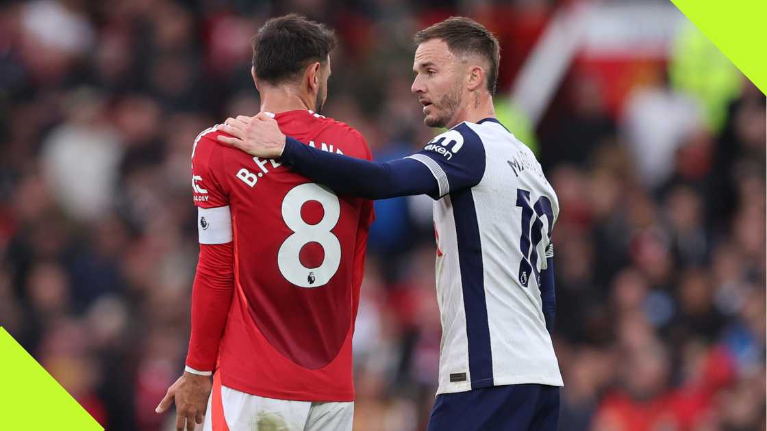 What James Maddison told Bruno Fernandes after controversial red card