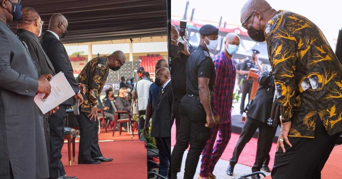 JJ Rawlings' funeral: John Mahama bows to Akufo-Addo in photo JJ Rawlings' funeral: John Mahama bows to Akufo-Addo in photo