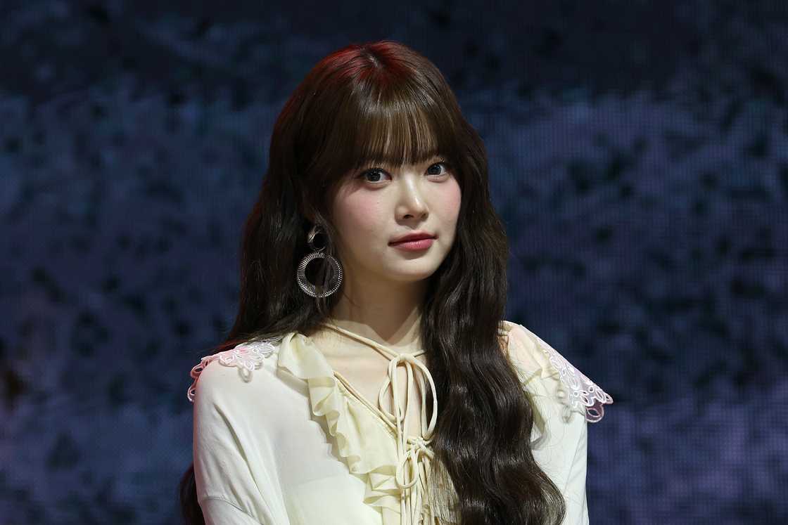Hong Eun-Chae of girl group LE SSERAFIM attends the LE SSERAFIM 5th Mini Album 'Hot' media showcase Hong Eun-Chae of girl group LE SSERAFIM attends the LE SSERAFIM 5th Mini Album 'Hot' media showcase
