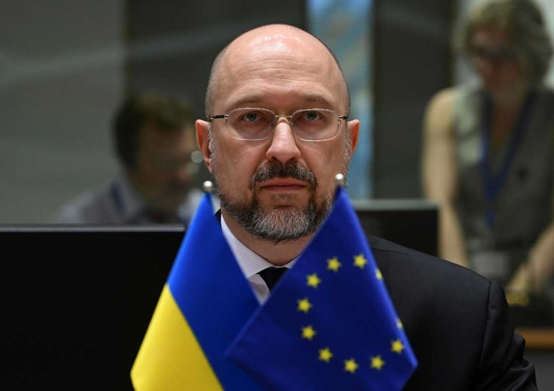 Ukraine PM Denys Shmygal was in Brussels for the EU announcement of a further 500 million euros in aid Ukraine PM Denys Shmygal was in Brussels for the EU announcement of a further 500 million euros in aid