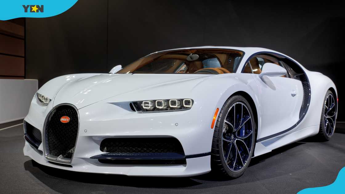The Bugatti Chiron is seen during the 2018 Paris Motor Show. The Bugatti Chiron is seen during the 2018 Paris Motor Show.