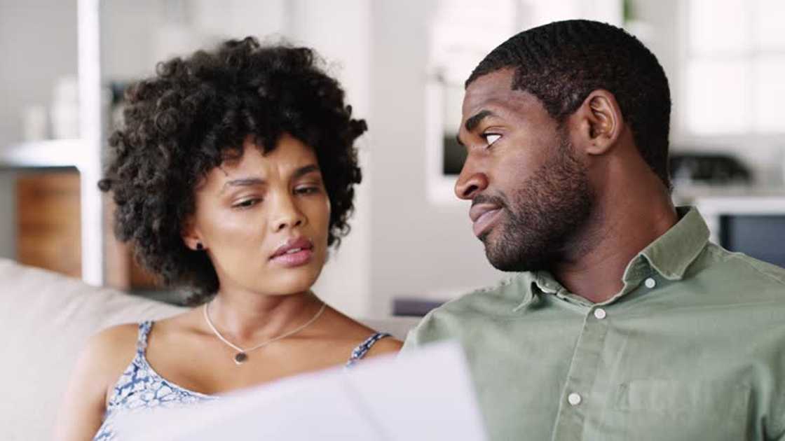 A young couple at home