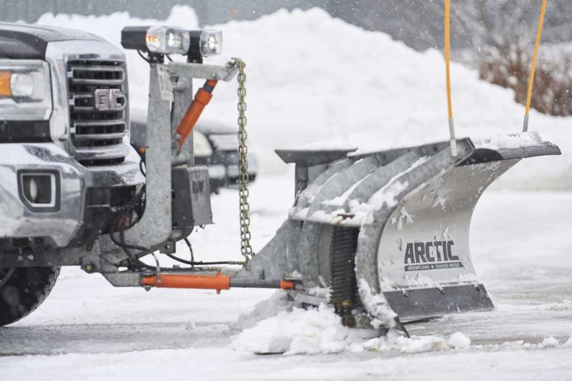 Snow cleared outside Arctic Plow's plant in London, Ontario, Canada