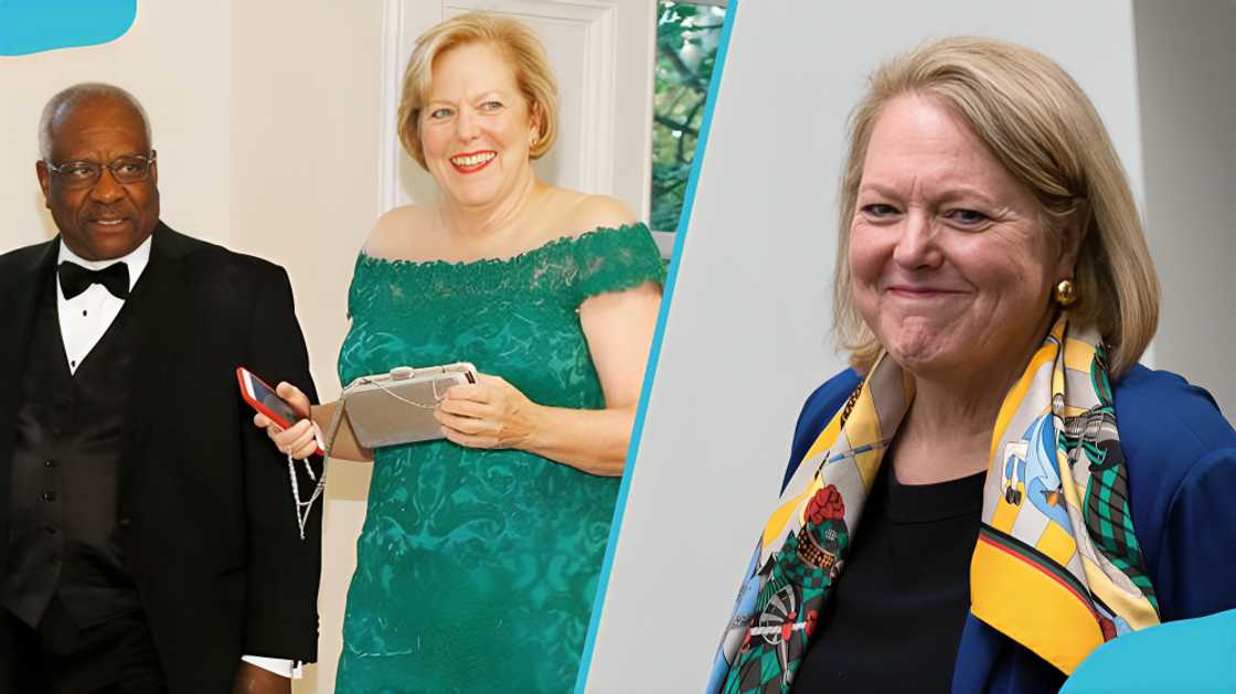 Clarence Thomas with his second wife, Virginia "Ginni" Thomas Clarence Thomas with his second wife, Virginia "Ginni" Thomas