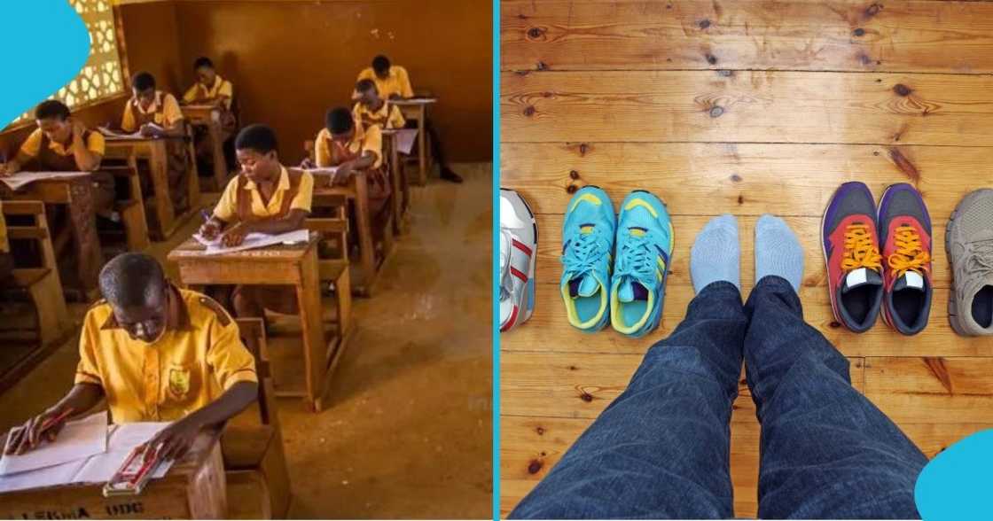 BECE: Ghanaian students go shoe-less as GES bans shoes, belts at exams: "Zero ideas & strategies" BECE: Ghanaian students go shoe-less as GES bans shoes, belts at exams: "Zero ideas & strategies"