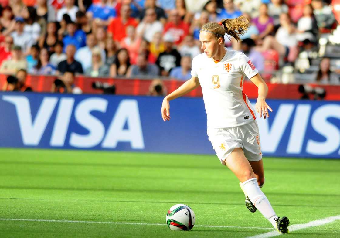 Vivianne Miedema controls the ball against Japan at the FIFA Women's World Cup Vivianne Miedema controls the ball against Japan at the FIFA Women's World Cup