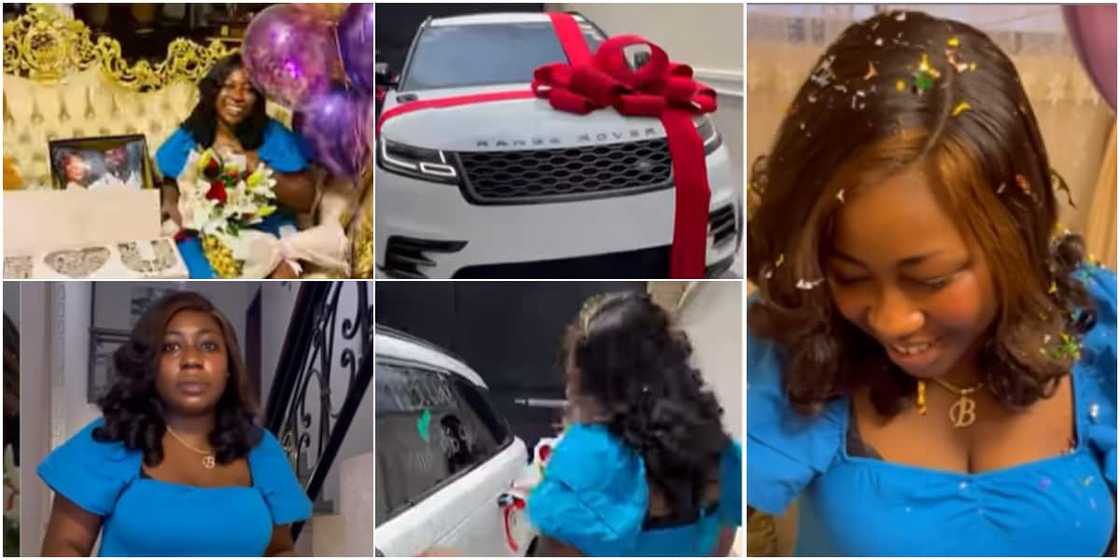 The young woman was gifted a brand new Range Rover The young woman was gifted a brand new Range Rover