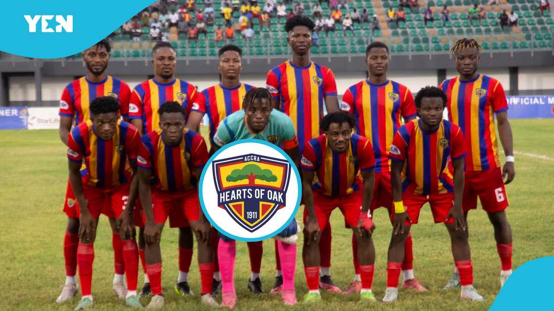 Hearts of Oak starting lineup for the GPL game against Young Apostles on March 8, 2025 at the University of Ghana Stadium