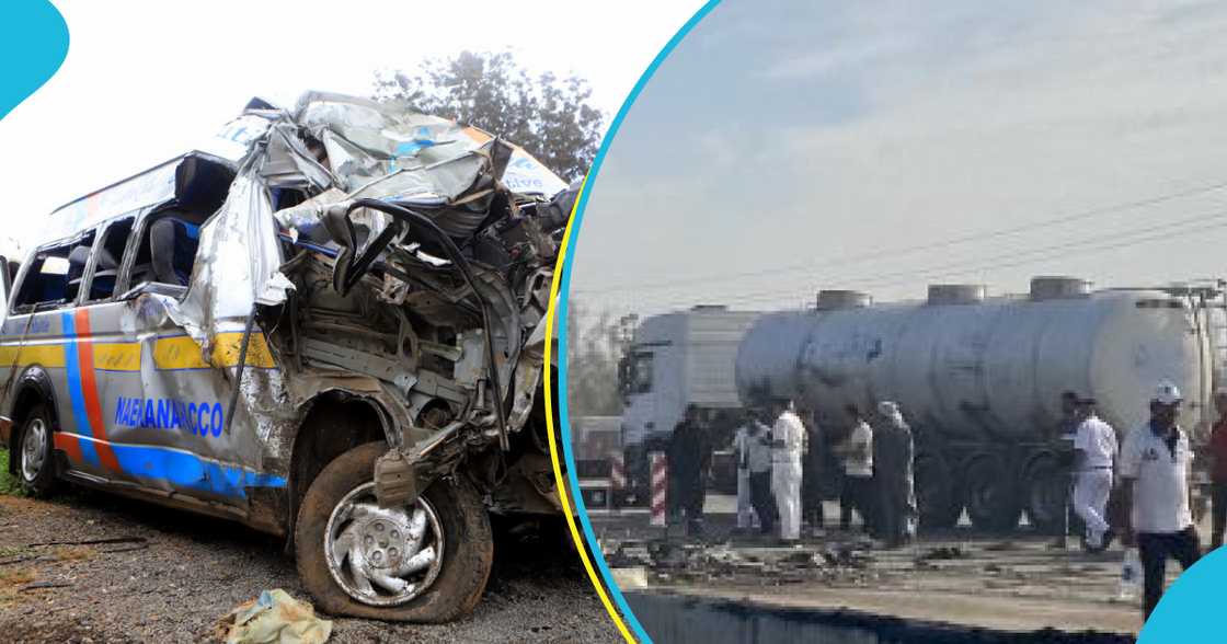 Road crash with tanker Road crash with tanker