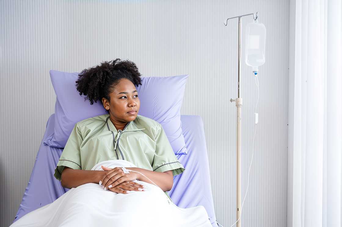 Lonely patient in the hospital Lonely patient in the hospital