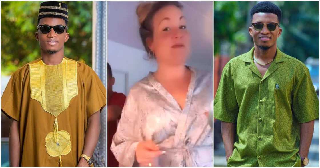 Photos of Kofi Kinaata and the White lady. Photos of Kofi Kinaata and the White lady.