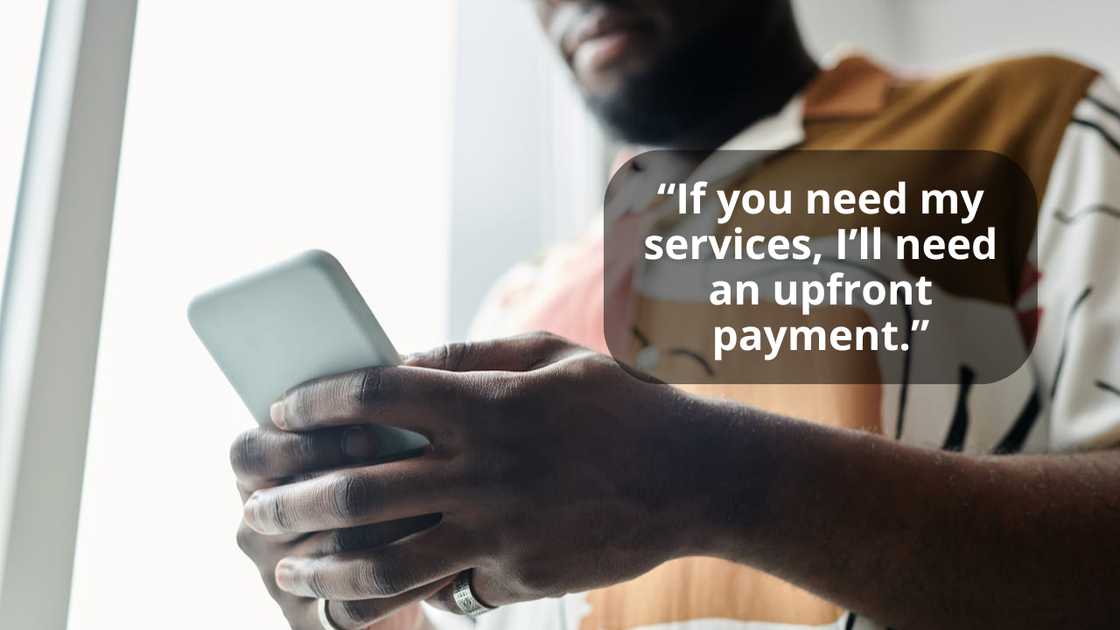 A man using a smartphone to text someone. A man using a smartphone to text someone.