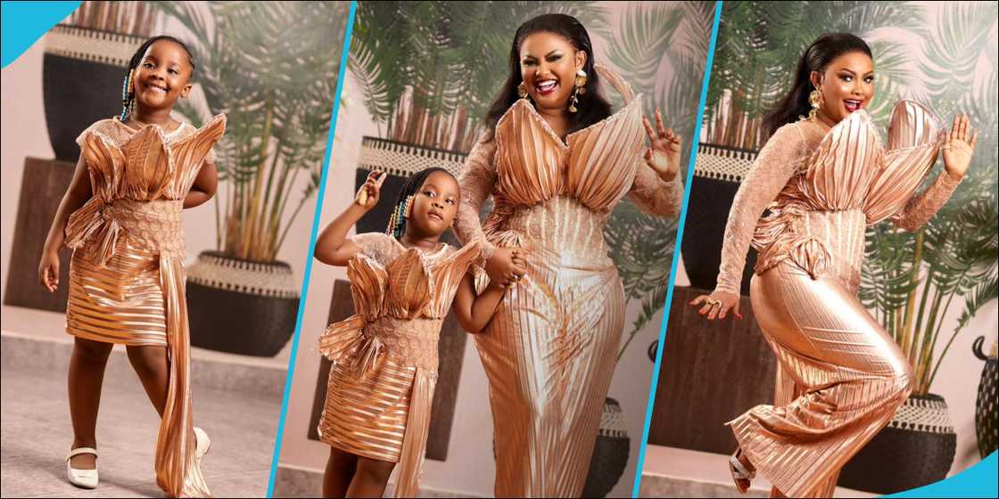 Nana Ama McBrown and her daughter Baby Maxin in matching outfits Nana Ama McBrown and her daughter Baby Maxin in matching outfits