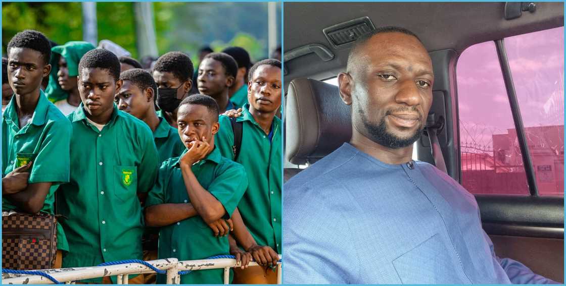 Photo of Prempeh students and NEIP boss Photo of Prempeh students and NEIP boss