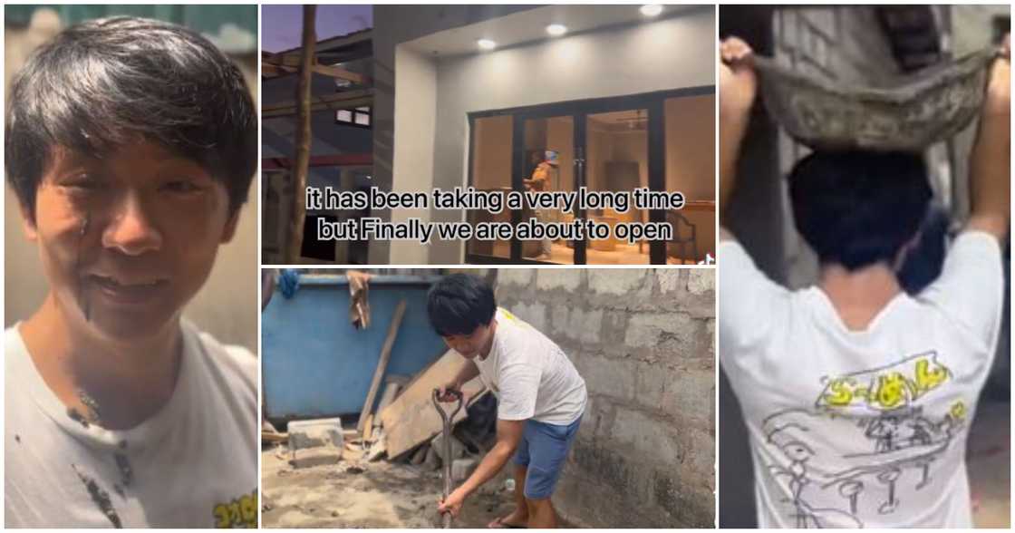 Photos of a Japanese man building a restaurant