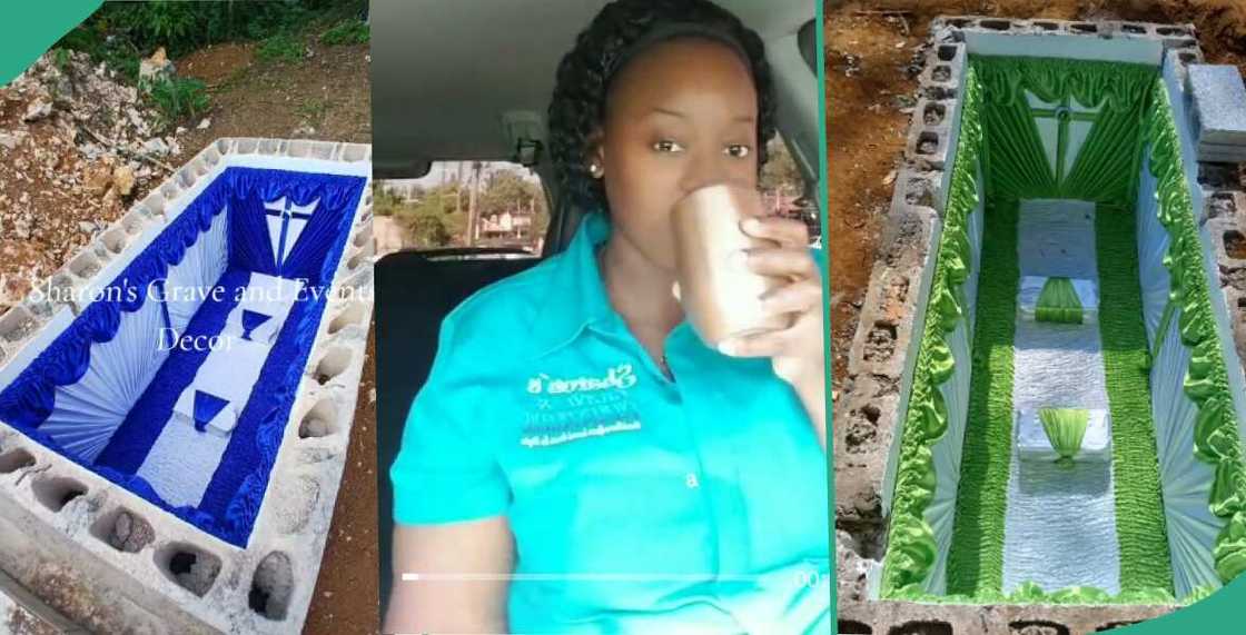 Lady causes stir as she advertises her grave interior decoration business on social media