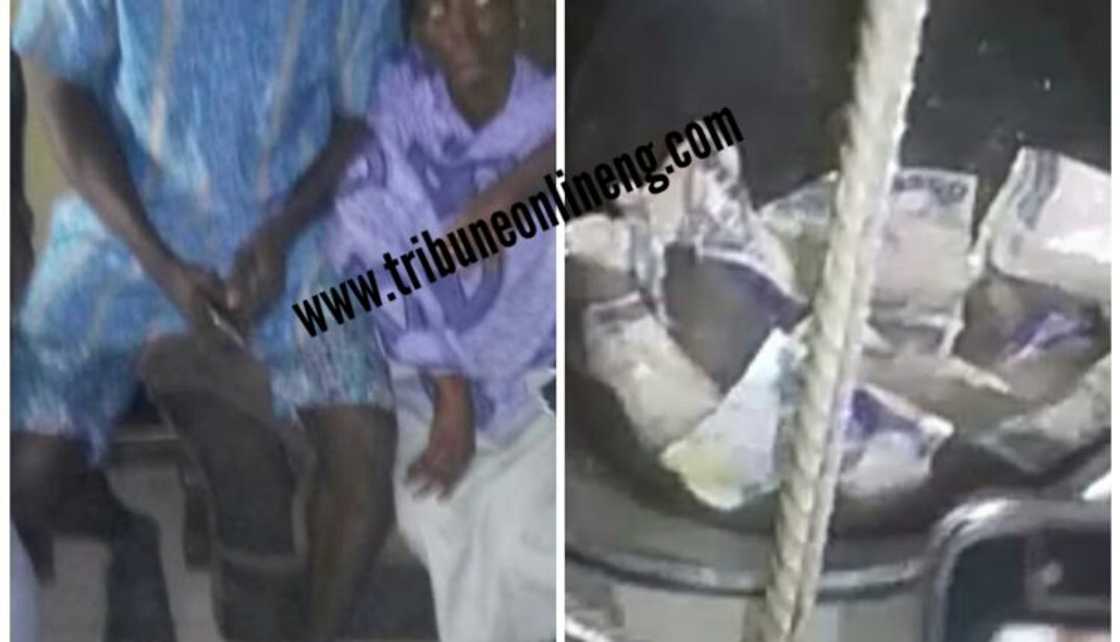 Slay queen allegedly used by 'sakawa boys' for rituals vomits money in public (Photo) Slay queen allegedly used by 'sakawa boys' for rituals vomits money in public (Photo)