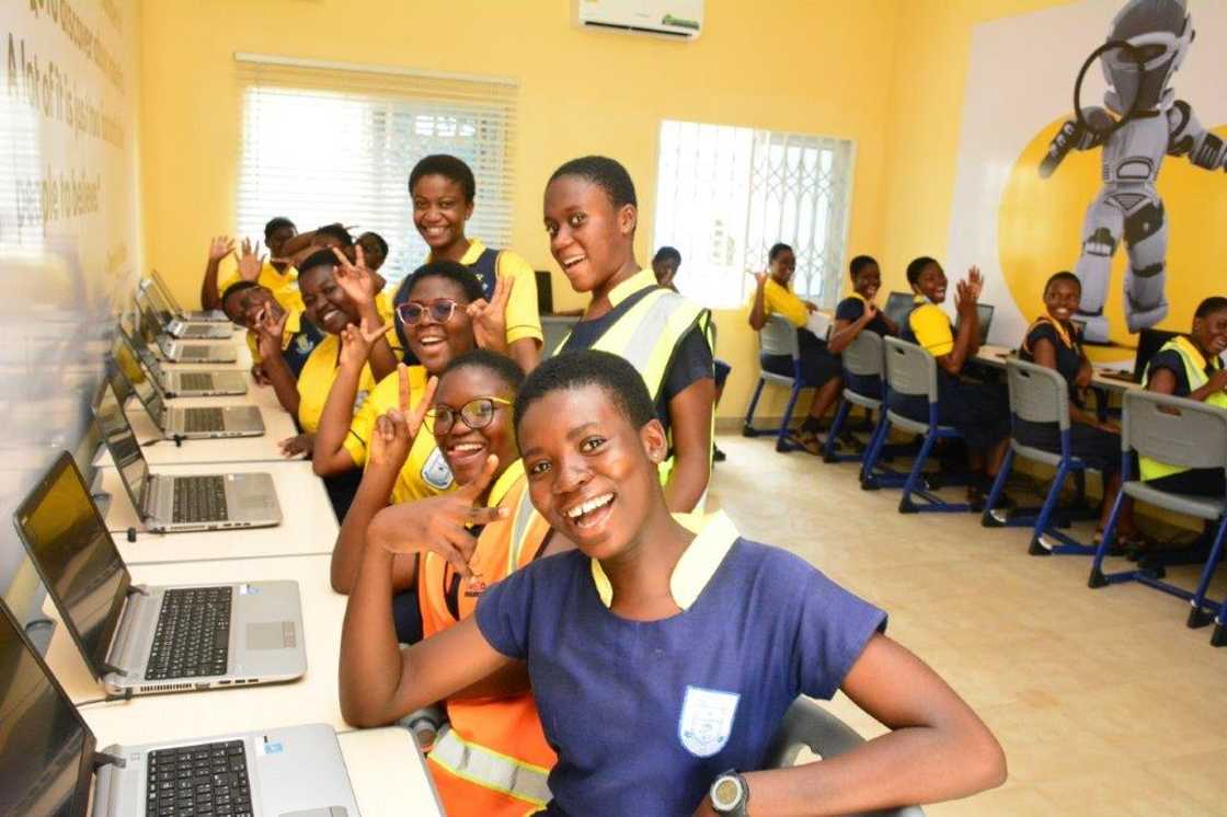 Methodist Girls SHS, Mamfe students excited about ICT-Robotics lab by MTN Ghana Foundation. Methodist Girls SHS, Mamfe students excited about ICT-Robotics lab by MTN Ghana Foundation.