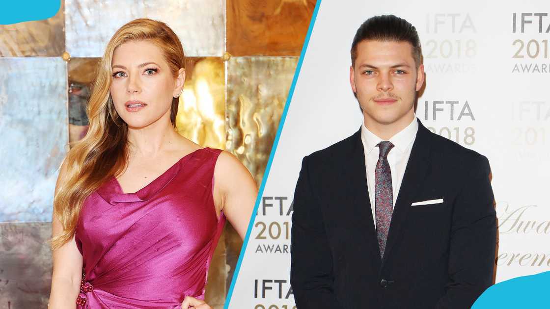 Katheryn Winnick at the Italian Global Series Festival 2025 (left). Alex Høgh Andersen at the 'IFTA Film & Drama Awards' (right).