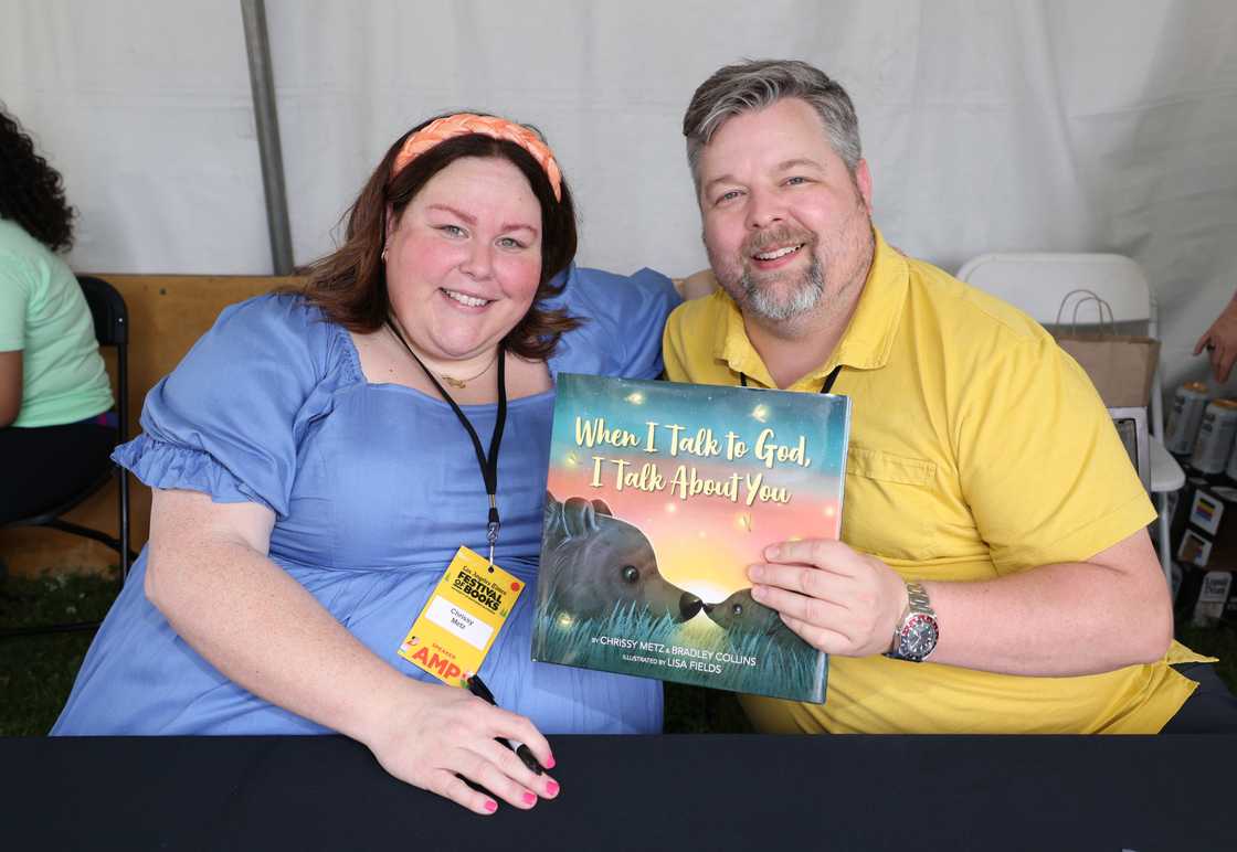 Chrissy Metz and Bradley Collins attend the Los Angeles Times Festival of Books at the University of Southern California in Los Angeles, California