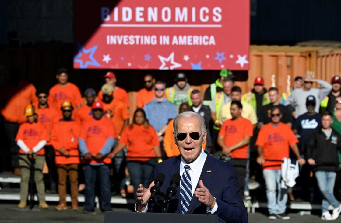 US President Joe Biden announced seven new 'hydrogen hubs' during a speech at Tioga Marine Terminal in Philadelphia, Pennsylvania US President Joe Biden announced seven new 'hydrogen hubs' during a speech at Tioga Marine Terminal in Philadelphia, Pennsylvania