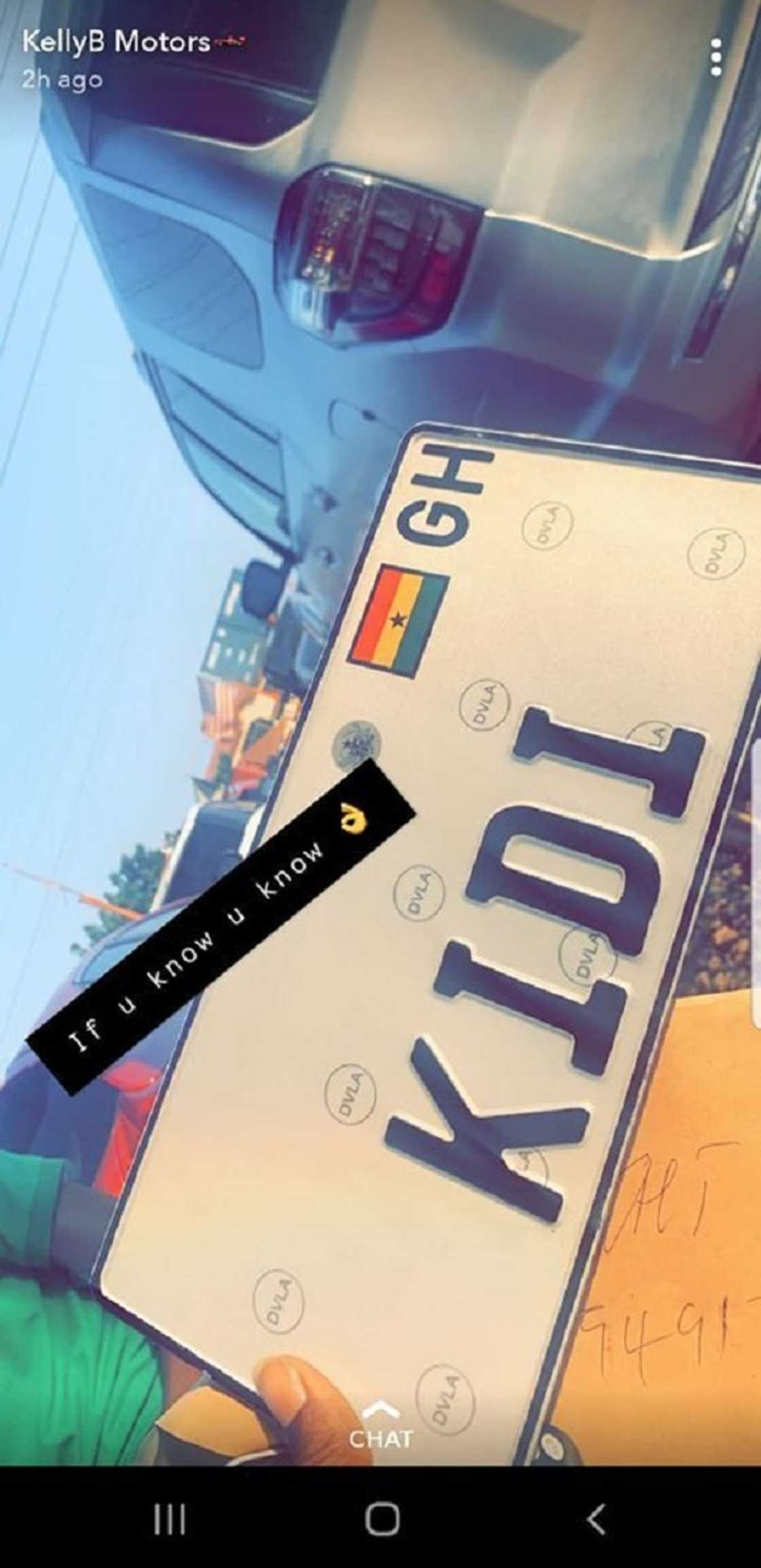 KiDi reportedly buys car with customised number plate (Photo) KiDi reportedly buys car with customised number plate (Photo)