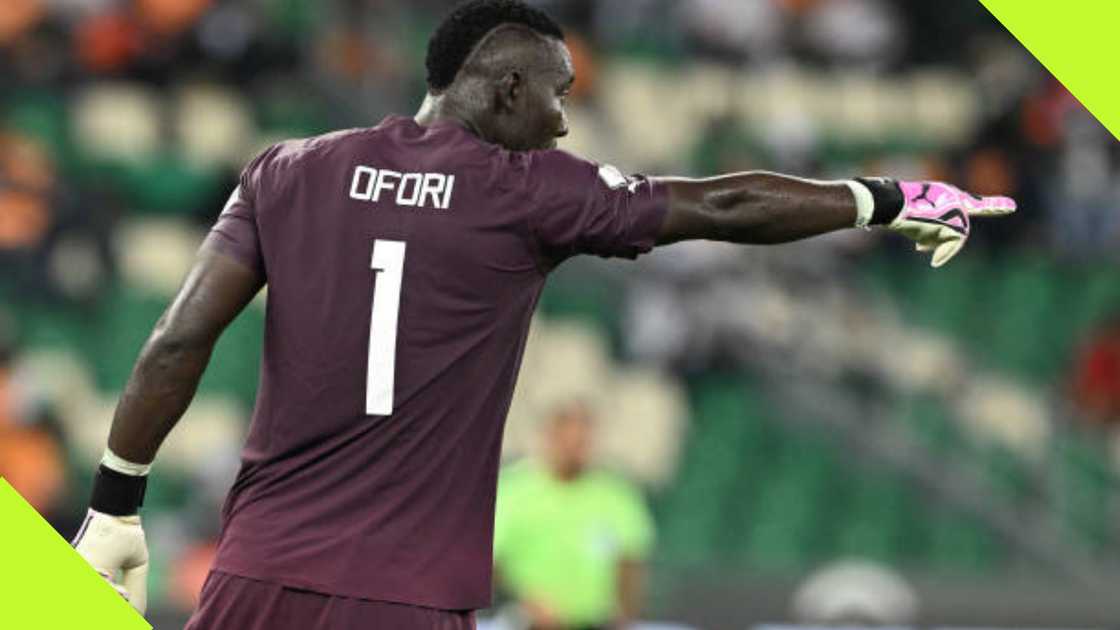 Richard Ofori in action for Ghana. Richard Ofori in action for Ghana.