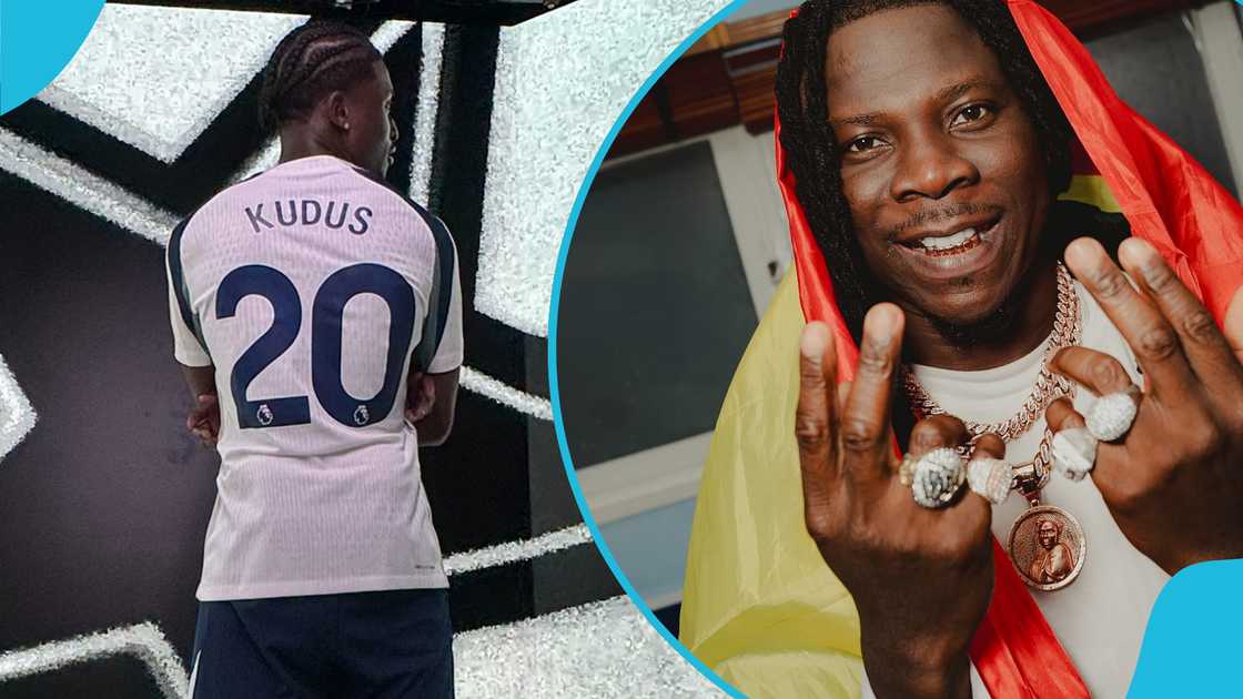Stonebwoy, anthem, Mohammed Kudus, Tottenham Hotspur. Stonebwoy, anthem, Mohammed Kudus, Tottenham Hotspur.