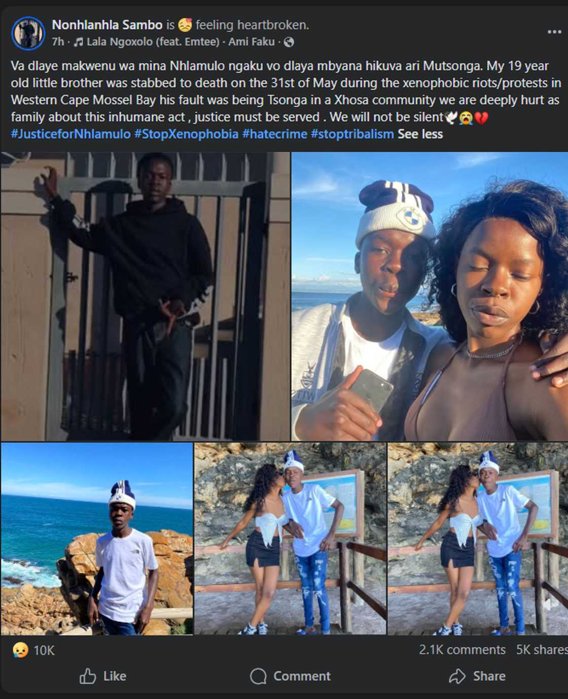 Nhlamulo Sambo, South Africa, Afia Schwarzenegger, Xenophobia Attacks, Tsonga, Limpopo, Mossel Bay Killing Nhlamulo Sambo, South Africa, Afia Schwarzenegger, Xenophobia Attacks, Tsonga, Limpopo, Mossel Bay Killing