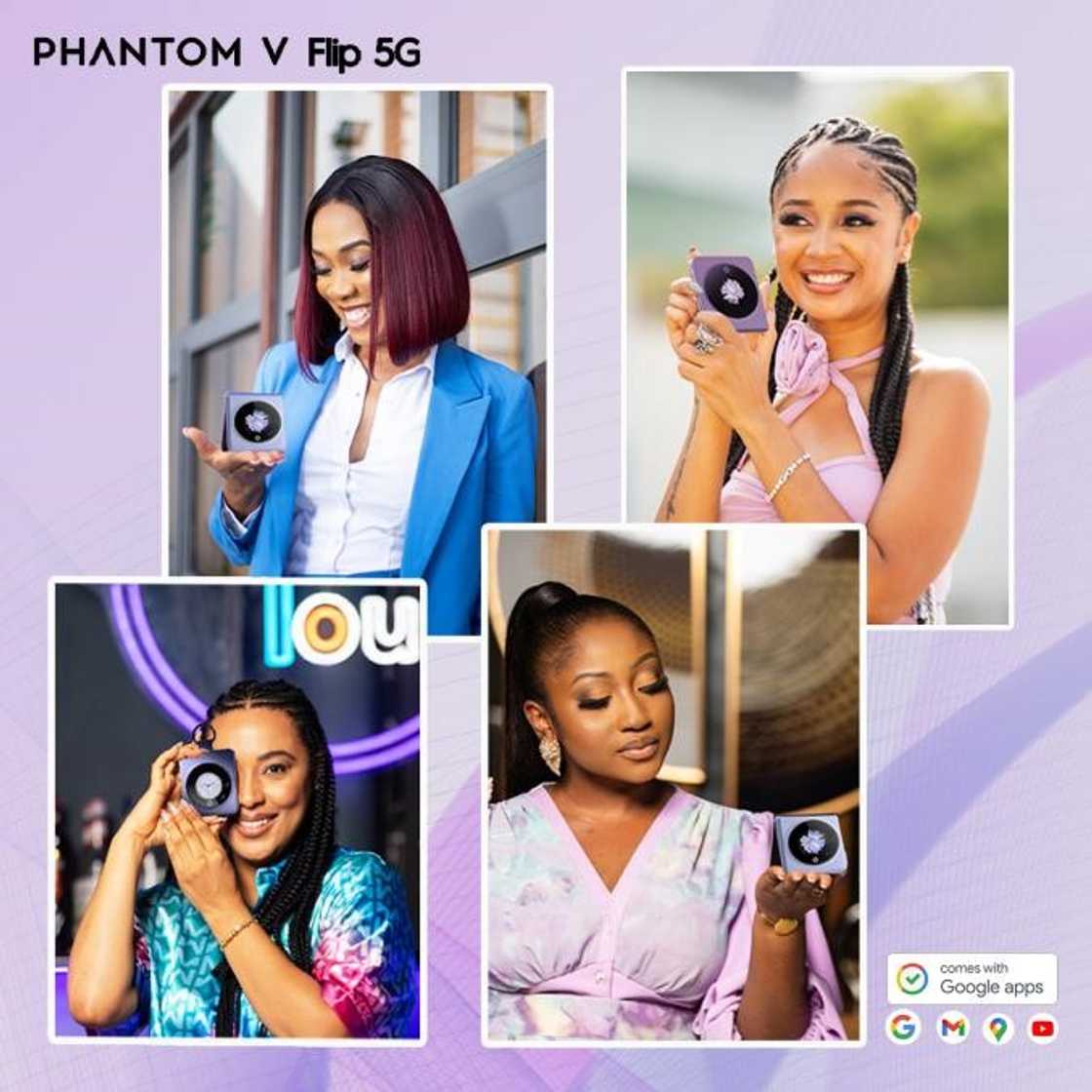 Photos of Sister Derby, Nikki Samonas, Anita Akua Akuffo, and Juliet Bawuah. Photos of Sister Derby, Nikki Samonas, Anita Akua Akuffo, and Juliet Bawuah.