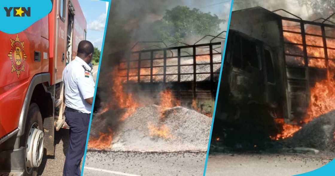 Fire Tender Breaks Down A Few Metres To Blaze: Truck Carrying 260 Bags Of Shea Nuts Burns Down Fire Tender Breaks Down A Few Metres To Blaze: Truck Carrying 260 Bags Of Shea Nuts Burns Down
