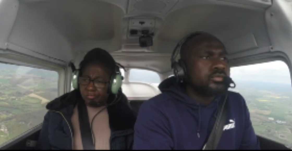 Kwesi Manny: Ghanaian takes mum on his first flight after earning private pilot licence