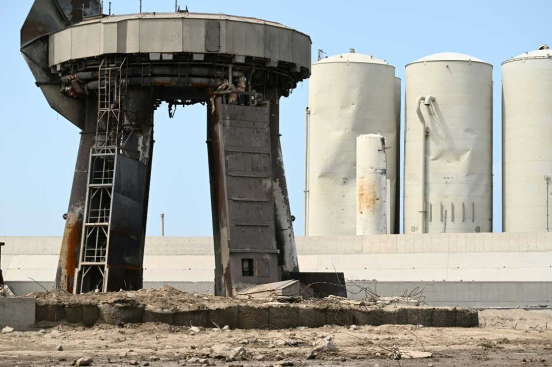 This photo from April 22, 2023 shows damage to the area around the launch pad in Texas of SpaceX's huge Starship rocket; a test launch ended with the rocket's destruction This photo from April 22, 2023 shows damage to the area around the launch pad in Texas of SpaceX's huge Starship rocket; a test launch ended with the rocket's destruction