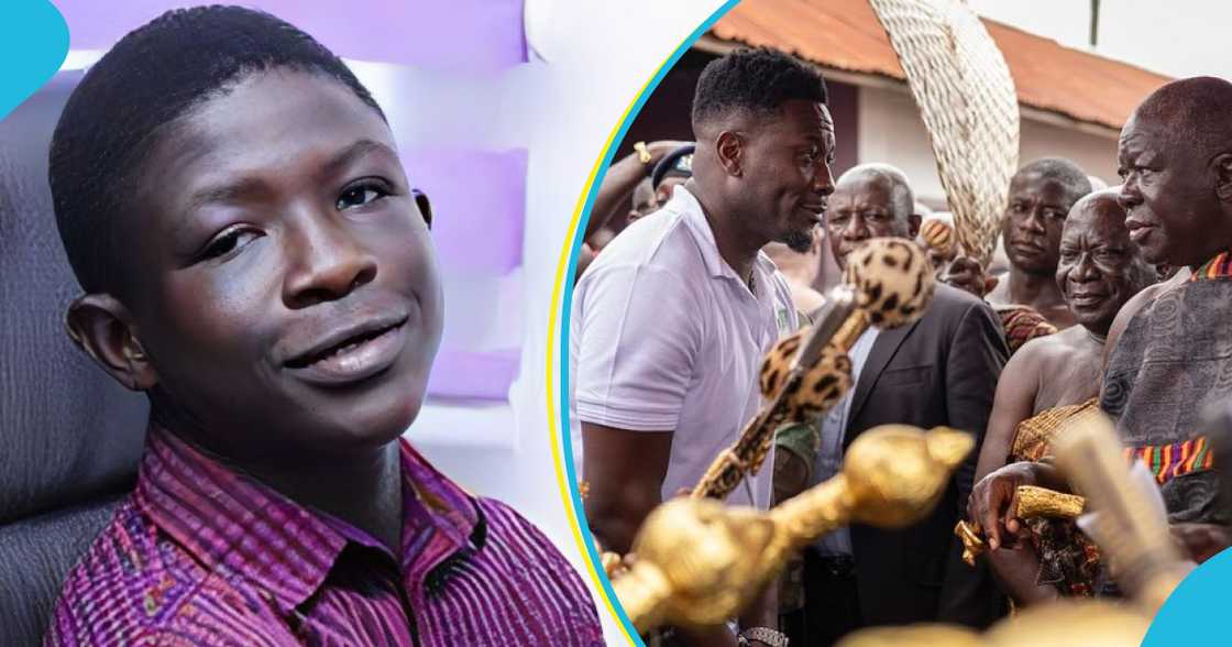 Strika: Beast Of No Nation Star Rejoices After Meeting Asamoah Gyan and Otumfuo (Video)