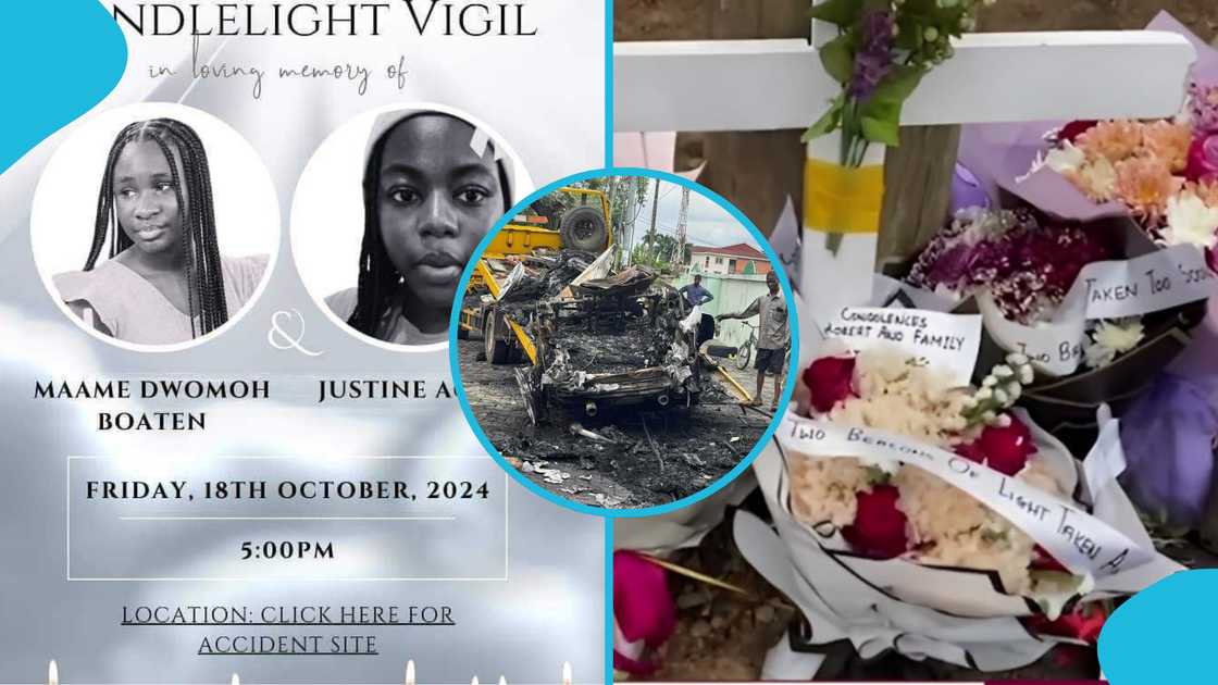 East Legon accident victims Maame Dwomoh and Justine Agbenu are being mourned by Ghanaians East Legon accident victims Maame Dwomoh and Justine Agbenu are being mourned by Ghanaians
