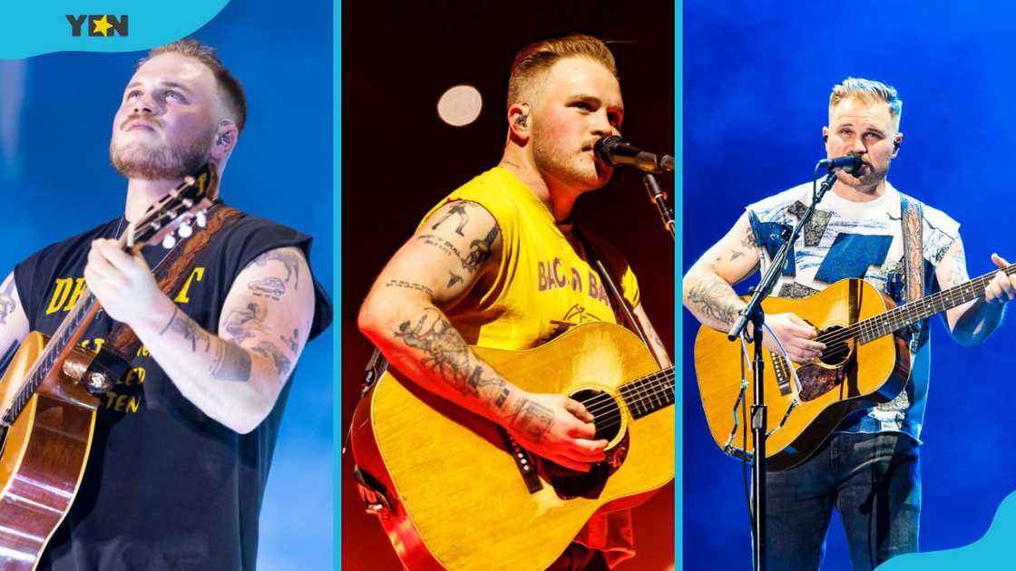 Zack Bryan exposing his arm tattoos. Zack Bryan exposing his arm tattoos.