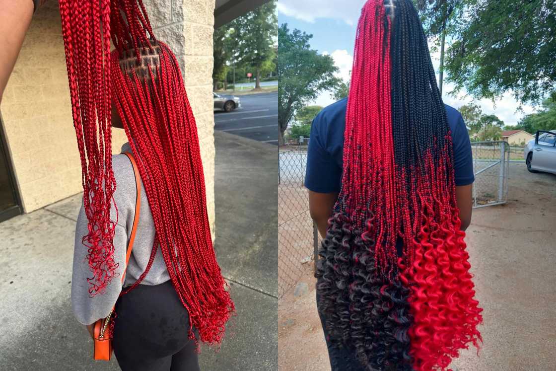 knotless braids with curls