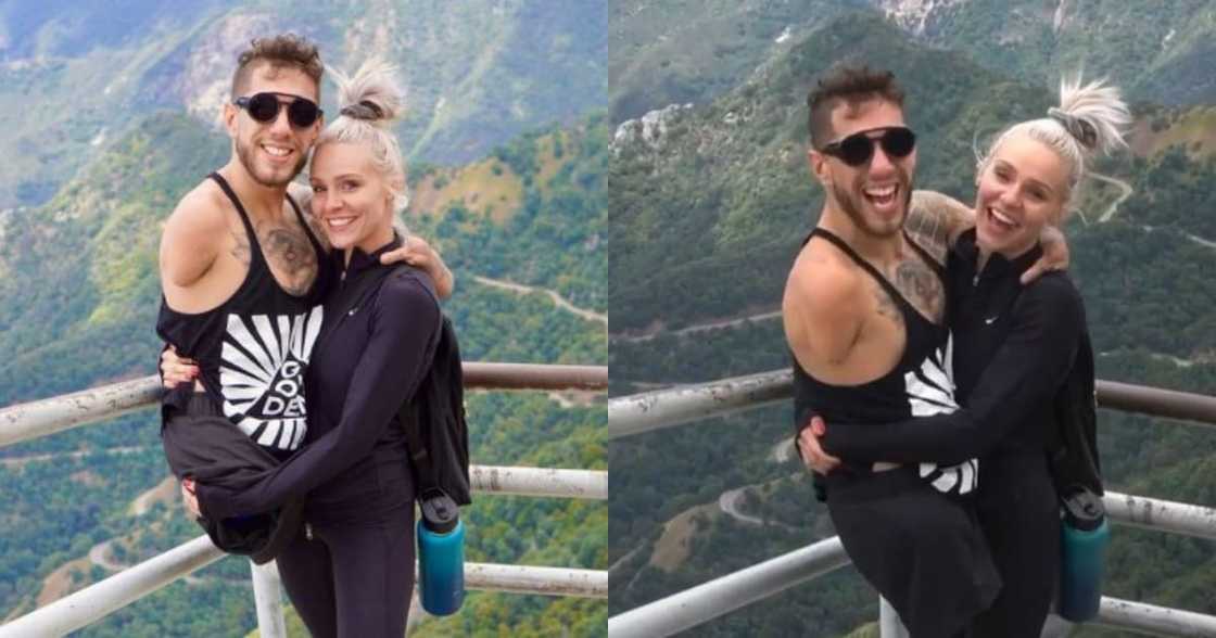 Woman carries disabled boyfriend up mountain: "That’s so sweet" Woman carries disabled boyfriend up mountain: "That’s so sweet"
