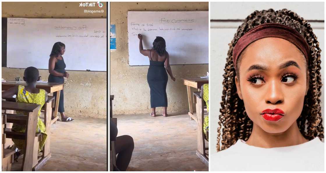 Ghanaian teacher sparks reactions with her choice of dress in class Ghanaian teacher sparks reactions with her choice of dress in class