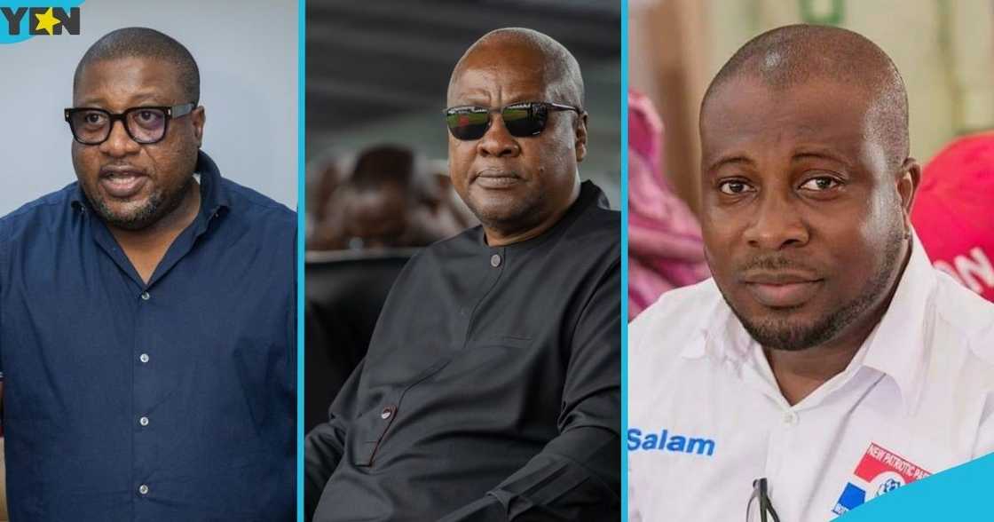 Henry Nana Boakye, Nana B, NPP's National Organiser, President John Mahama, Salam Mustapha, yoUth organiser, demonstration. Henry Nana Boakye, Nana B, NPP's National Organiser, President John Mahama, Salam Mustapha, yoUth organiser, demonstration.