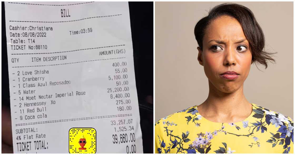 Many react as receipt of Ghc40k spent in just one night surfaces Many react as receipt of Ghc40k spent in just one night surfaces