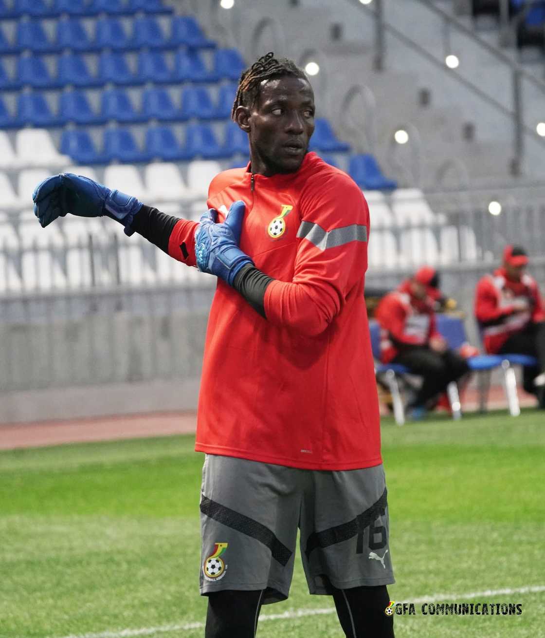 Benjamin Asare of Hearts of Oak warming up ahead of the Madagascar vs Ghana World Cup qualifier on March 24, 2025 in Morocco Benjamin Asare of Hearts of Oak warming up ahead of the Madagascar vs Ghana World Cup qualifier on March 24, 2025 in Morocco