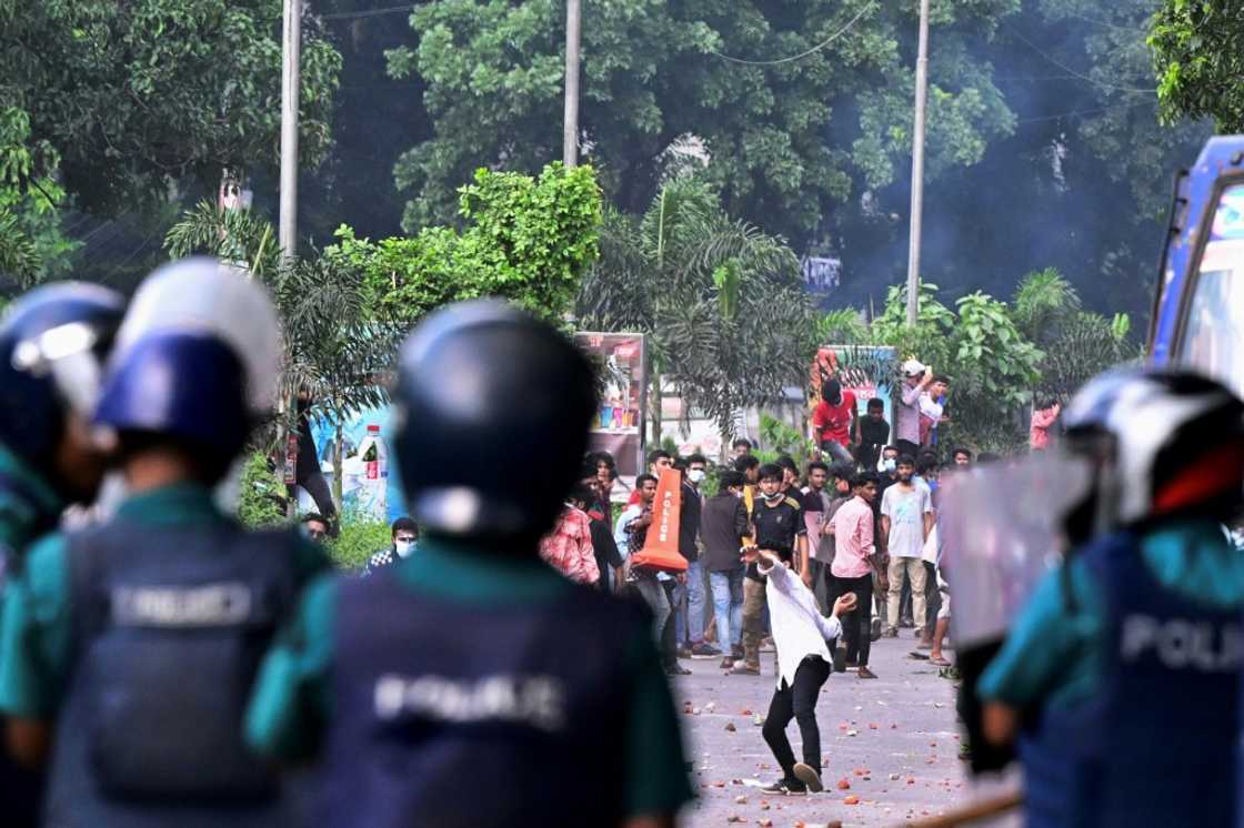 Footage of clashes between security forces and demonstrators was largely absent from news broadcasts in Bangladesh