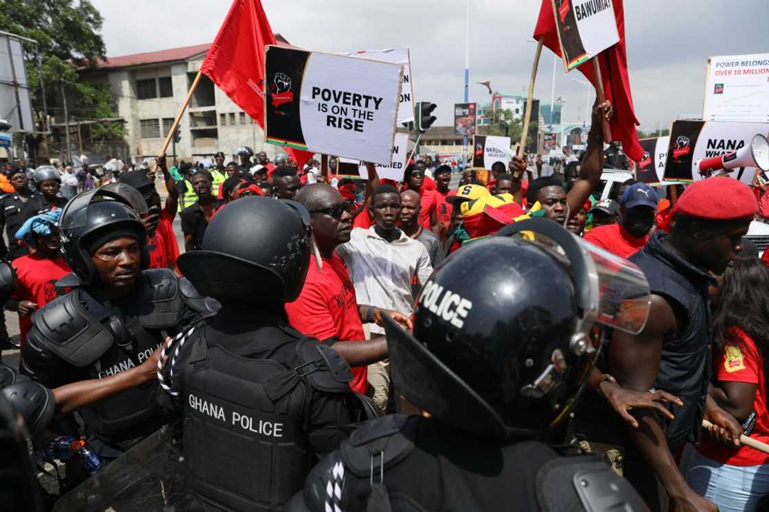Ghana's economic crisis has caused some protests over the costs of living Ghana's economic crisis has caused some protests over the costs of living
